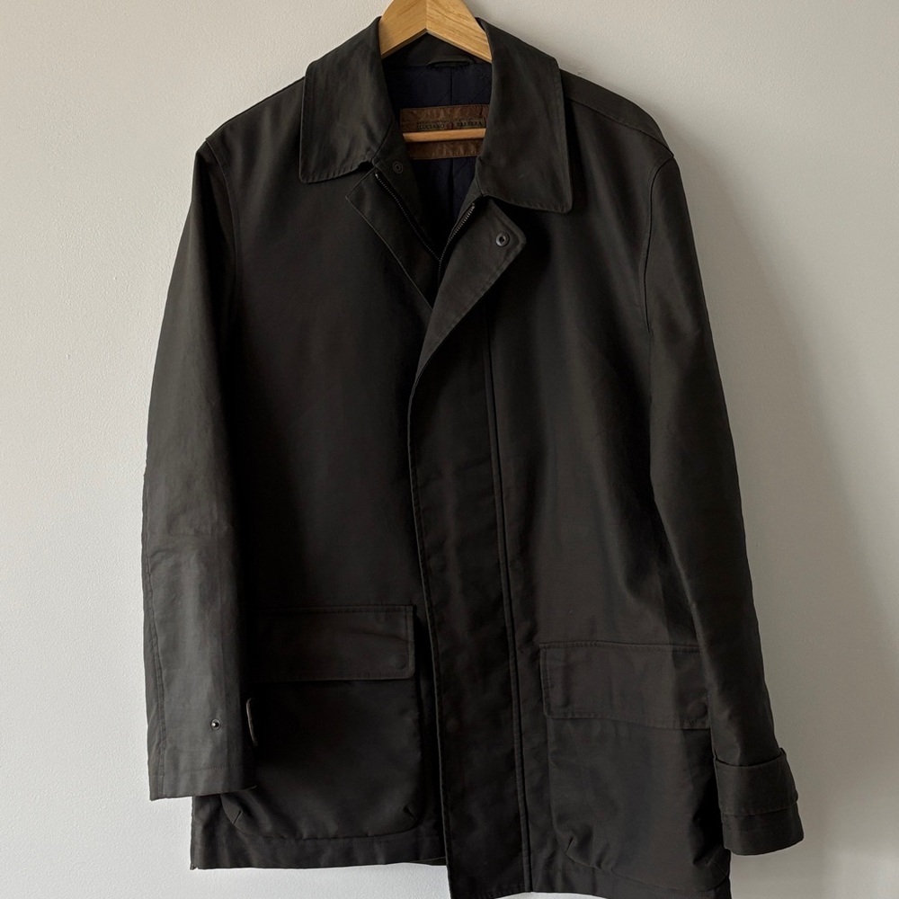 Luciano Barbera Men's Charcoal Grey Coat, Size 40R